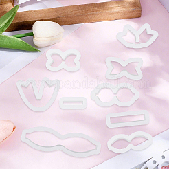 4箱4種類のプラスチック型  DIY 陶芸と粘土の道具  蝶結びの材料  ホワイト  20x48x12mm  1ボックス/スタイル&nbsp;DIY-SC0030-53A