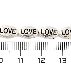 Oval with Word Love Tibetan Style Alloy Bead Strands&nbsp;TIBEB-O007-24-LF