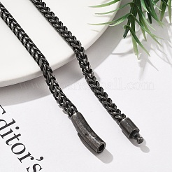 304ステンレススチール製ウィートチェーンネックレス、女性・男性用  イオンプレーティング（ip）  アンティークシルバー  24.02インチ（61cm）&nbsp;NJEW-A033-03B-AS