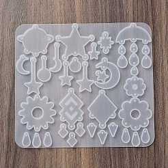 イヤリングペンダント DIY シリコン型  レジン型  UVレジン用  エポキシ樹脂工芸品作り  蝶  120x132x4mm  内径：7.5~31.5x6~36mm  穴：1.5mm&nbsp;LS-DIY-Q033-07B
