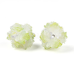 Polymer Clay Rhinestone Beads with Embossed Resin Roses&nbsp;RESI-T059-04E