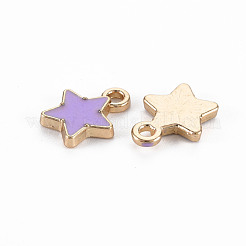合金エナメルチャーム  ライトゴールド  スター  ミックスカラー  12x10x2mm  穴：1.6mm&nbsp;PALLOY-N153-40-RS