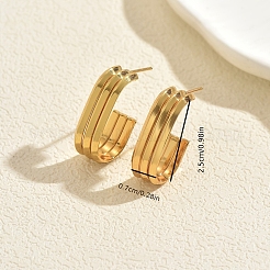 Triple Oval Stainless Steel Stud Earrings&nbsp;BE1288
