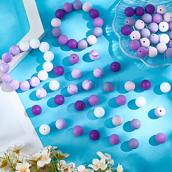 90Pcs 6 Colors Silicone Beads&nbsp;SIL-PA0001-07B