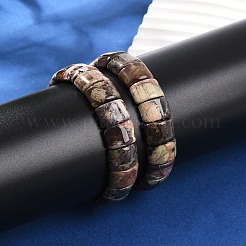 天然瑪瑙ビーズストレッチブレスレット、女性・男性用  長方形  内径：2-1/4インチ（5.55cm）&nbsp;BJEW-M049-08C