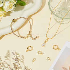 8Pcs 4 Styles Brass Spring Gate Rings&nbsp;KK-OC0001-76
