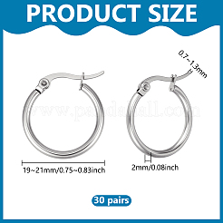 30 Pairs 304 Stainless Steel Hoop Earrings&nbsp;EJEW-PH0001-37