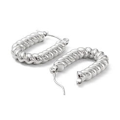 変色しない304ステンレススチールの楕円形フープピアス  ステンレス鋼色  24x17x4mm&nbsp;EJEW-K243-13P