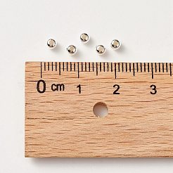 925スターリングシルバービーズ  ラウンド  銀  3x2.5mm  穴：1mm&nbsp;STER-S002-15-3mm