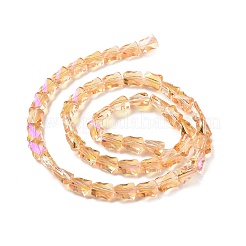 Faceted Electroplated Transparent Glass Beads Strands&nbsp;GLAA-G092-A01