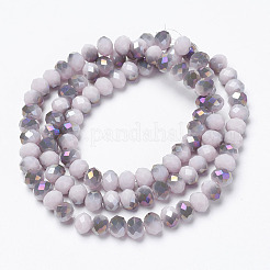 Electroplate Opaque Glass Beads Strands&nbsp;X-EGLA-A034-P6mm-F17