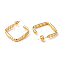Rack Plating Brass Rectangle Stud Earrings&nbsp;EJEW-R151-04G