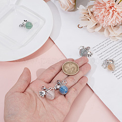 5Pcs 5 Colors Mixed Stone Round Bead Pet Collar Pendant Decoration&nbsp;HJEW-DR00162