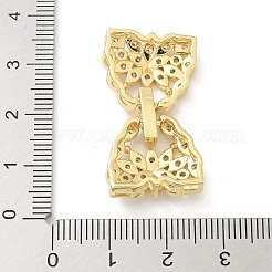 Brass Micro Pave Clear Cubic Zirconia Fold Over Clasps&nbsp;LS-KK-Z083-04G