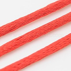 ナイロンサテンのラットテールコード  ブレスレットジュエリー製作用ビーズ糸、中国結びマクラメ工芸  レッド  2mm  約50ヤード/ロール（150フィート/ロール）&nbsp;NWIR-A003-04