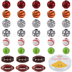 320Pcs 8 Styles Craft Style Acrylic Sports Beads Bracelets Making Kits&nbsp;MACR-PA0001-49