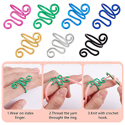7Pcs 7 Colors Iron Yarn Guide Finger Holders&nbsp;AJEW-PH0011-76
