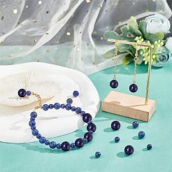 120個 3スタイル 天然ラピスラズリビーズ連売り  染め  ラウンド  6~10mm  穴：1mm  40個/スタイル&nbsp;G-NB0003-68