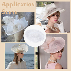 リネンミニハットファシネーターベース  DIY 工芸品のヘアアクセサリーの装飾  ホワイト  290x45mm&nbsp;AJEW-WH0561-32B