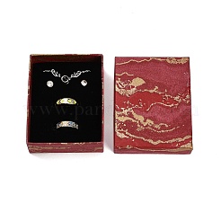 金箔加工の紙製ギフトボックス  ジュエリーセットの梱包箱  長方形  ファイヤーブリック  9x7x2.95cm&nbsp;TH-CBAF4A5-01G