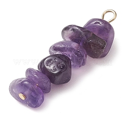 Gradient Color Natural Lavender Amethyst & Natural Blue Lace Agate Chip Beaded Pendants&nbsp;PALLOY-JF02795-03