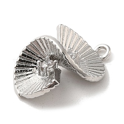 Brass Micro Pave Clear Cubic Zirconia Pendants&nbsp;KK-M274-03P