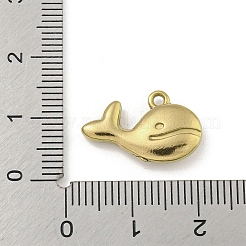 イオンプレーティング（IP）304ステンレスペンダント  クジラのチャーム  18KGP本金メッキ  12x18.5x3.5mm  穴：1.5mm&nbsp;STAS-I307-514G