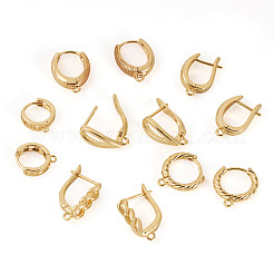 12Pcs 6 Styles Brass Hoop Earring Findings&nbsp;KK-TA0002-88