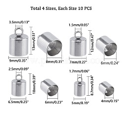 304ステンレススチールコードエンド  エンドキャップ  ステンレス鋼色  8.7~13x5~9mm  穴：1.5~3.5mm  40個/箱&nbsp;STAS-UN0011-12P