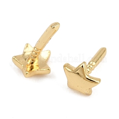 真鍮のペグベイルピンチャーム  スター  18KGP本金メッキ  6x3.5x4mm  ピン：0.7mm&nbsp;KK-H078-01B-G