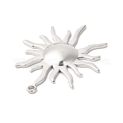 変色しない304ステンレススチールペンダント  太陽のチャーム  ステンレス鋼色  45x37x3.5mm  穴：2mm&nbsp;STAS-L268-026P