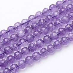 天然アメジストビーズ連売り  ラウンド  6mm  穴：0.8mm  約58個/連  14.5インチ〜15インチ&nbsp;X-GSR6mmC062