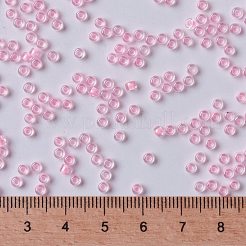 MIYUKIラウンドロカイユビーズ  日本製シードビーズ  （rr207)ピンク裏地クリスタル  8/0  3mm  穴：1mm  約422~455PCS /ボトル  10 G /ボトル&nbsp;SEED-JP0009-RR0207