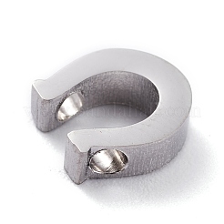 変色しない304ステンレススチールチャーム  馬蹄  ステンレス鋼色  9x8x3mm  穴：1.8mm&nbsp;STAS-O139-08P