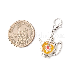 Kettle Alloy & Glass Pendant Decorations&nbsp;HJEW-JM03659