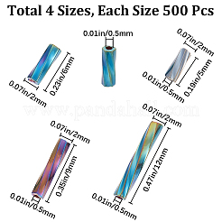 2000Pcs 4 Style Glass Twisted Bugle Beads&nbsp;SEED-CN0001-45