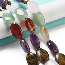 Natural Amethyst & Crystal Quartz & Green Aventurine & Carnelian & Tiger Eye Beads Strands&nbsp;G-P528-M20-01