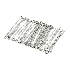 シェグレース真鍮アイピン  カドミウムフリー＆ニッケルフリー＆鉛フリー  プラチナメッキ  30~30.5x0.7mm  穴：1.6mm  約165個/袋&nbsp;XGR0082P-30P