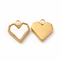 PVD Vacuum Plating 304 Stainless Steel Heart Charms&nbsp;STAS-A076-07G