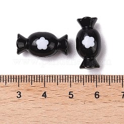ツートンカラーのアクリルビーズ  キャンディ  花  ブラック  9.5x20x10mm  穴：2.5mm  490個/ 500g&nbsp;OACR-U003-13