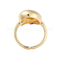 Rack Plating Teardrop Brass Micro Pave Cubic Zirconia Open Cuff Rings for Women&nbsp;RJEW-B064-03G