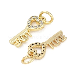 Rack Plating Brass Micro Pave Cubic Zirconia Pendants&nbsp;KK-H509-05G
