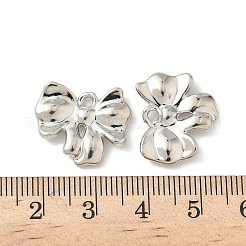 合金ペンダント  ラックめっき  蝶結び  プラチナ  16x19x3mm  穴：1.8mm&nbsp;FIND-Z089-11P