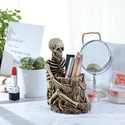 Resin Skull Stump Pen Holders&nbsp;SKUL-PW0002-054