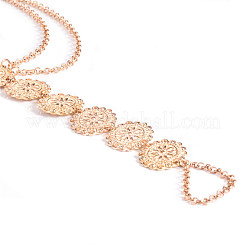 Alloy Flower Link Chain Layered Toe Ring Anklets for Women&nbsp;FS-WG5F2A8-01
