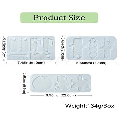 3個 3スタイル シッピーカップ 固定カップ タグ バッグ ジッパー ペンダント シリコンモールド  エポキシ樹脂工芸品作り  長方形  ホワイト  91~132x142~225x5mm  穴：10.4~10.7mm  内径：69~79x17~78mm  1個/スタイル&nbsp;SIL-CJ0002-97