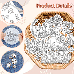 4 Sheets 11.6x8.2 Inch Stick and Stitch Embroidery Patterns&nbsp;DIY-WH0455-171