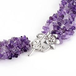 Chip Natural & Synthetic Mixed Stone Beaded Multi-Strand Necklaces&nbsp;NJEW-JN01576