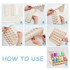 5-Layer Wooden Craft Paint & Brash Rack&nbsp;DIY-WH0401-05