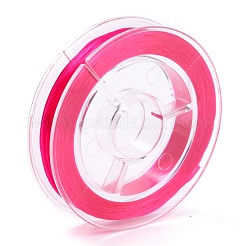 平らな日本の水晶弾性ストレッチスレッド  ブレスレット用ジェムストーンジュエリービーズクラフト作り  濃いピンク  0.38mm  約10.93ヤード（10m）/ロール&nbsp;EW-Z001-C09